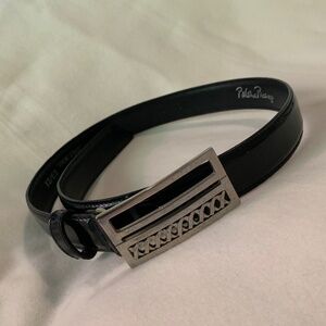 Vintage Paloma Picasso Black Patent Leather Belt